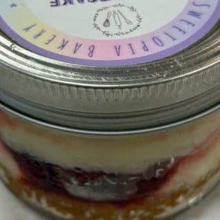 White chocolate Raspberry Cheesecake in a Jar