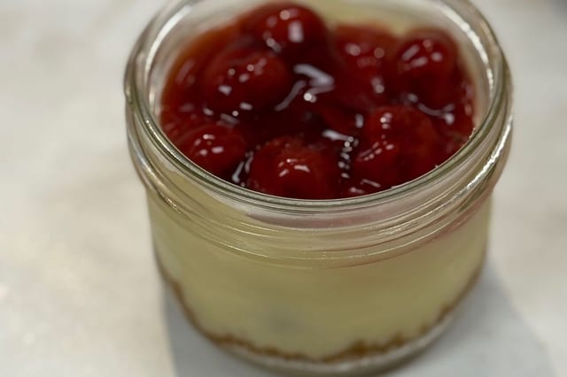 Cherry Cheesecake in a Jar.